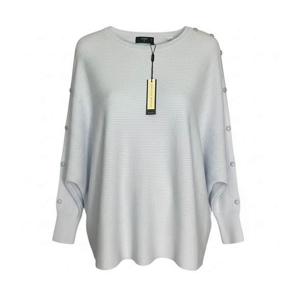 Tahari Sweaters - Tahari Soft Gray Ribbed Sweater